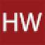 HW logo: white initials on a dark background (branding mark).