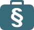 White § (section sign) on a blue rounded-square icon, teal background